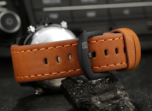 Vista 7 de Naviforce hombres moda deporte relojes hombres cuarzo analógico fecha reloj hombre cuero Militar impermeable reloj