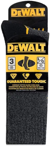 Vista 2 de DeWALT Calcetín de trabajo de mezcla de algodón para hombre 3 pares