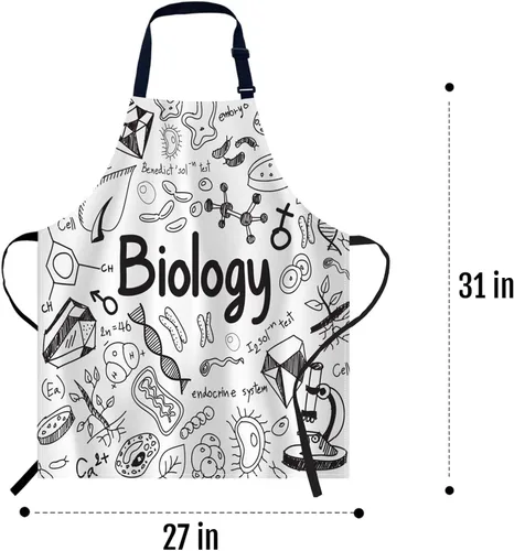 Vista 5 de oFloral Delantal de teoría de la ciencia de la biología unisex ajustable, delantal para cocinar, cocinero, mujeres y hombres, delantales para cocina