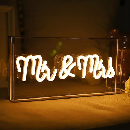 Vista 24 de Letrero de neón LED para fiesta, escritorio, dormitorio, hogar, cumpleaños, decoración artística con USB