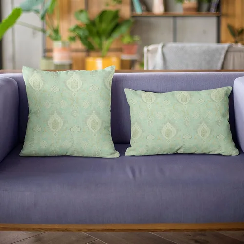 Vista 2 de Plutus Brands Plutus Spa Romero - Almohada tejida de lujo x 20 pulgadas, doble cara 20 x 20 pulgadas, azul