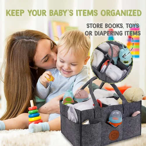 Vista 7 de KeaBaies - Cambiador de pañales portátil y organizador de pañales para bebé, tapete cambiador plegable impermeable para bebés, organizador grande