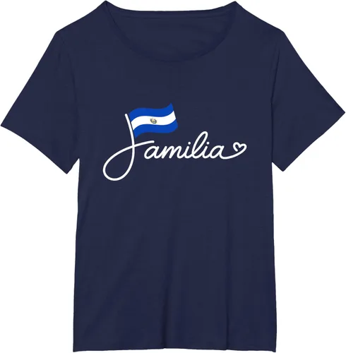Vista 20 de El Salvador Familia - Camiseta con texto en inglés "La Familia de la Bandera Salvadoreña