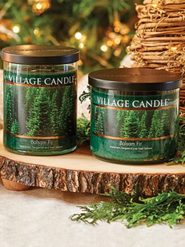 Vista 5 de Village Candle - Vela perfumada de abeto balsámico en tazón de vidrio, 17 oz, Mediana, Verde