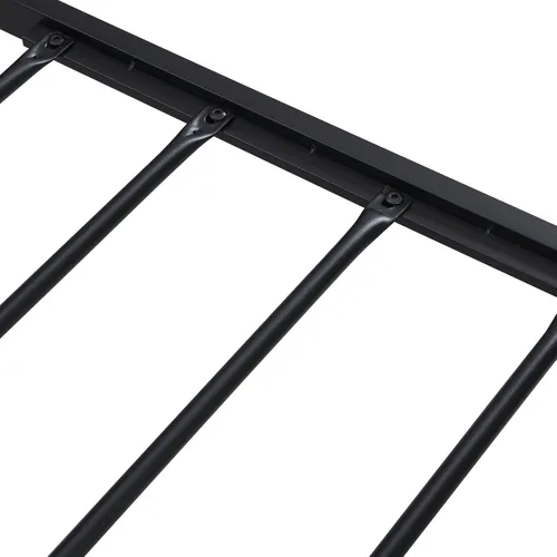 Vista 9 de Marco de cama de plataforma de metal resistente de 14 pulgadas con cabecero y estribo de madera, plataforma de metal, gran almacenamiento debajo
