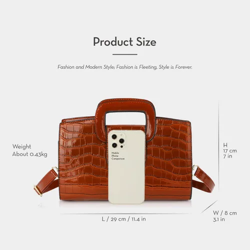Vista 2 de LUPBOK Women Top Handle Satchel Handbags Flap Tote Clutch Purse Vintage Crocodile Pattern Shoulder Bag