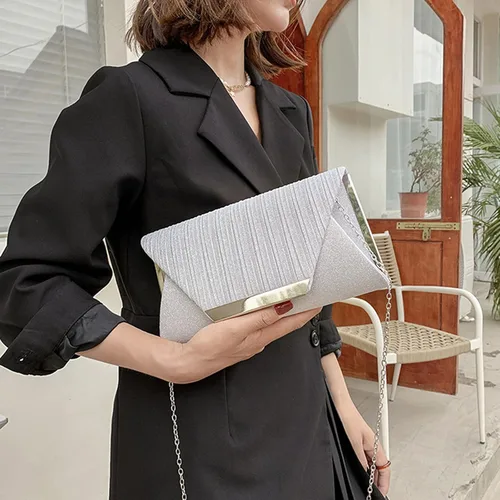 Vista 3 de Bolsos de embrague con purpurina para mujer bolsa de noche bolso de fiesta de boda