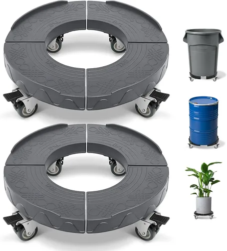 Vista 9 de Nefish Rodillos para plantas con ruedas, soporte ajustable para plantas de 15 a 19 pulgadas con ruedas resistentes, carros de tambor de alta