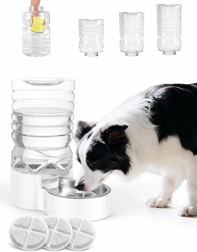 Vista 21 de Heouvo Dispensador de agua para gatos con gravedad de 1.3 galones