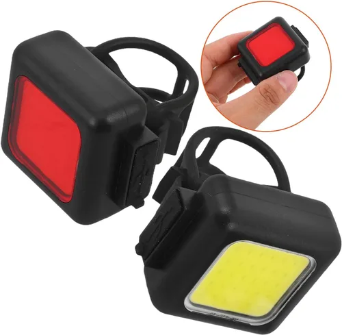 Vista 8 de VANZACK Bicycle Light Set Compact Off-Road Bike Front Headlight Rear Tail Light USB Rechargeable Waterproof for Outdoor Cycling