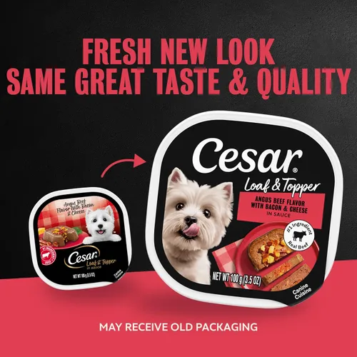Vista 2 de Comida enlatada para perros adultos,sabor césar, Carne Beef #1 ingredient, easy to digest, no fillers or added sugar, complete & balanced, use as