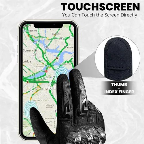 Vista 4 de MADBIKE - Guantes de motocicleta con pantalla táctil para motocross, bicicleta de tierra, aptos para hombres y mujeres, con nudillos protectores