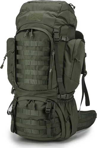 Vista 9 de Mardingtop mochila de 50 L/55 L/60 L/75 L para senderismo, con marco interno, equipo para transportar carga, ligero y modular, con cubierta