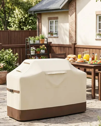 Vista 7 de Vailge Funda para parrilla al aire libre, cubierta impermeable de 48 pulgadas, cubierta de parrilla de gas resistente 600D, resistente a los rayos