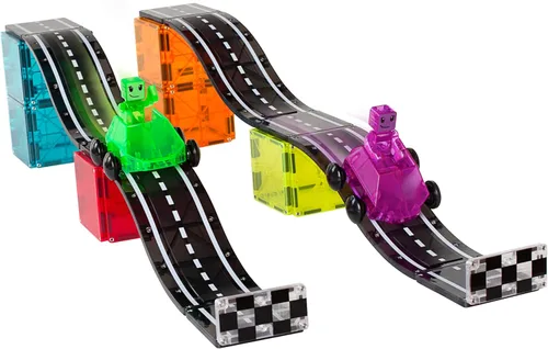 Vista 5 de MAGNA-TILES Downhill Duo - Juego de construcción magnética de 40 piezas, la marca original de construcción magnética