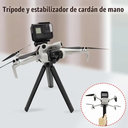 Vista 5 de Mini 4 Pro Drone Soporte de extensión para cámara de transporte superior con adaptador de montaje de trípode de tornillo de 1/4 compatible con DJI
