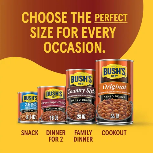 Vista 8 de BUSH'S BEST Frijoles horneados curados de arce en lata (paquete de 12) Fuente de proteína y fibra, bajos en grasa, sin gluten, 16 onzas