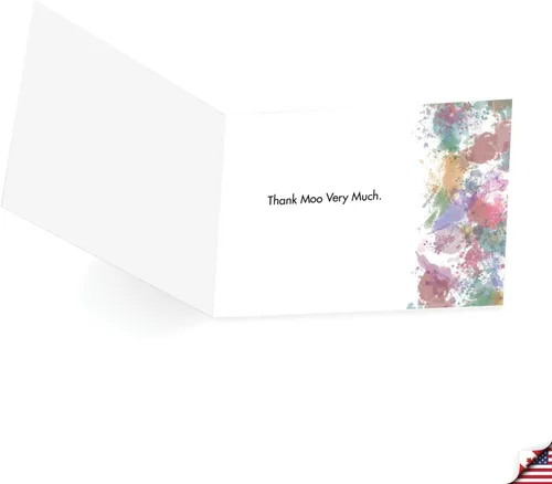 Vista 2 de The Best Card Company - Dulce tarjeta de agradecimiento con sobre, colorido animal impreso gratitud saludo - Cow Funky Rainbow Wildlife CQ4948ETYG