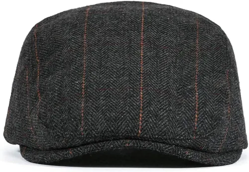 Vista 4 de FALETO Sombrero plano de Ivy Gatsby Newsboy para hombre, invierno, primavera, otoño, conducción, taxista, gorra de caza