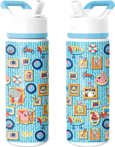 Vista 78 de Simple Modern DC Comics Batman - Botella de agua para niños con tapa con pajilla, vaso aislado de acero inoxidable de 14 onzas para niños, vaso a