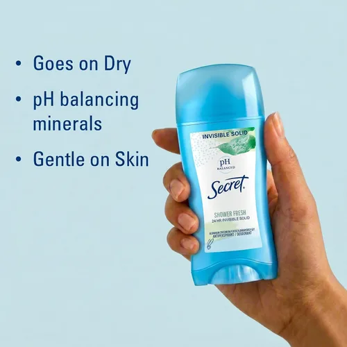 Vista 2 de Secret - Desodorante antitranspirante invisible sólido Shower Fresh, 2.60 onzas