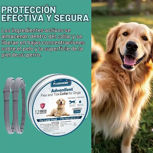 Vista 4 de Collar antipulgas para perros, tratamiento y prevención de pulgas