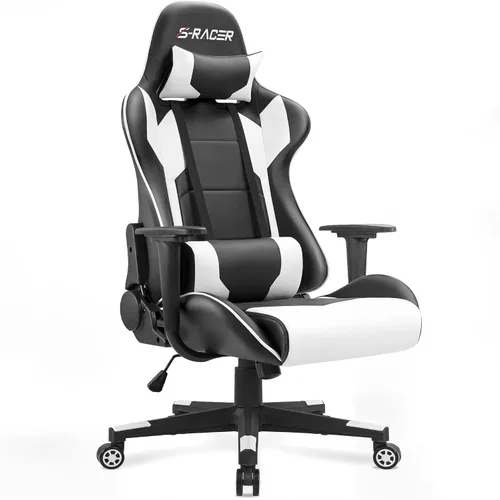 Vista 13 de Homall Silla Gaming, Silla de Oficina Respaldo Alto Silla de Computadora de Cuero Silla de Escritorio Racing Ejecutiva Ergonómica Ajustable Azul