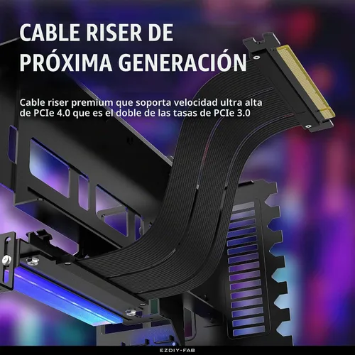 Vista 4 de EZDIY-FAB Soporte de montaje vertical PCIe 4.0 GPU Soporte de tarjeta gráfica con módulo LED ARGB de 5 V y 3 pines, kit de soporte para tarjeta