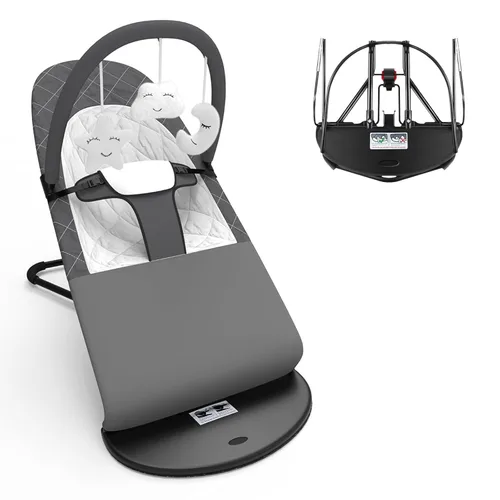 Vista 3 de Asiento de gorila portátil para bebés de 0 a 18 meses, tela 100% algodón, asiento de gorila ajustable de múltiples posiciones, silla mecedora