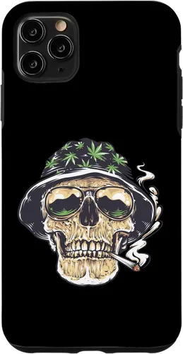 Vista 13 de Funda para iPhone 16 Marihuana Smoking Skull Camo Island Chilling Weed Stoner 420