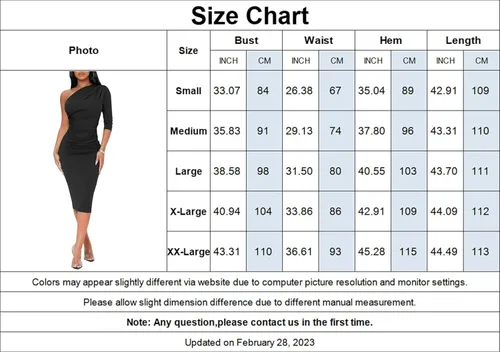 Vista 6 de HipGlamp Vestido midi sexy y elegante de un hombro para mujer, manga 34, vestido fruncido para fiesta de cóctel