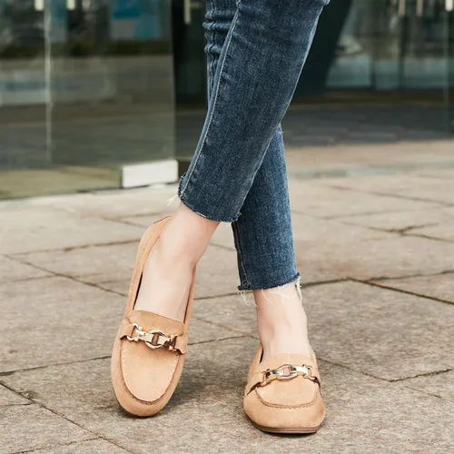 Vista 4 de Mocasines cómodos y ligeros para mujer, zapatos planos de meter sin cordones, estilo informal para el trabajo