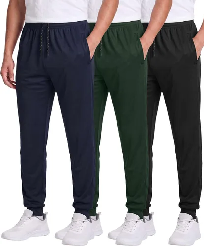 Vista 8 de Paquete de 3 pantalones deportivos de malla para hombre, con bolsillos de Set 2