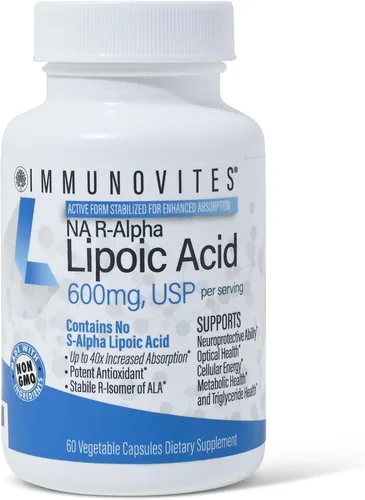 Vista 12 de IMMUNOVITES Paquete de 3 unidades de ácido R-alfa lipoico estabilizado ((True)) 600 mg por porción