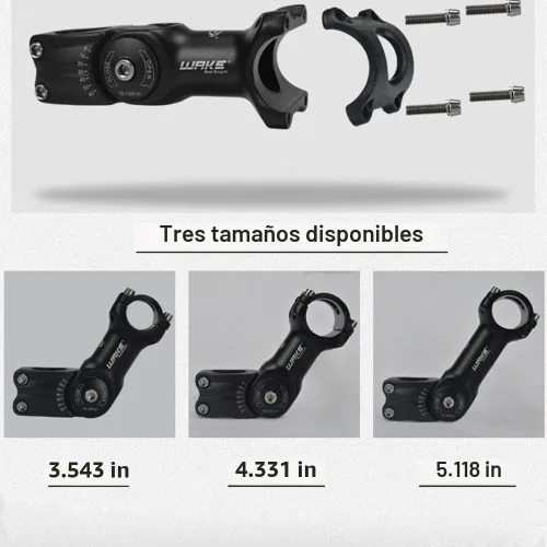 Vista 5 de CYSKY Vástago de bicicleta ajustable 31.8 25.4 3.543 in/4.331 in/5.118 in 0-60 grados ajustable MTB vástago de bicicleta elevador para bicicleta