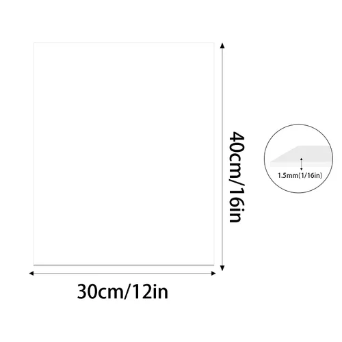 Vista 2 de Hojas de plástico ABS blanco de 16 x 12 x 1/16 pulgadas de grosor, flexible que el plexiglás moldeable que la lámina acrílica, paneles de plástico