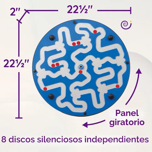 Vista 4 de Amazer - Tabla de actividades de pared para niños pequeños, actividad interactiva de pared para niños, juego colorido de rueda de laberinto Azul