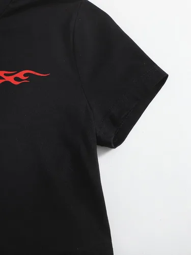 Vista 4 de SOLY HUX Camiseta corta de verano para mujer, de manga corta, recortada