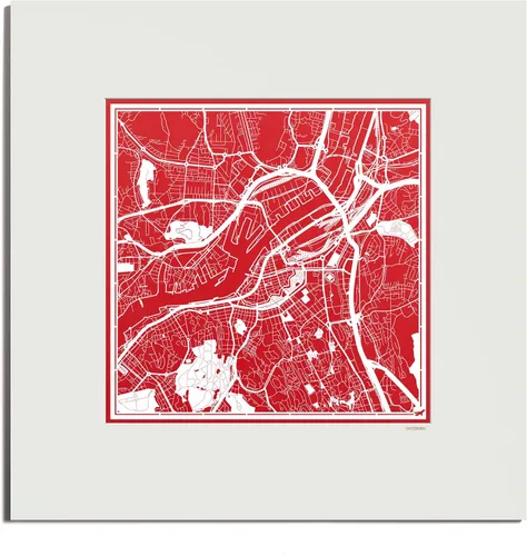 Vista 29 de O3 Design Studio Mapa de corte de papel de París, color negro mate, 20 x 20 pulgadas, arte en papel