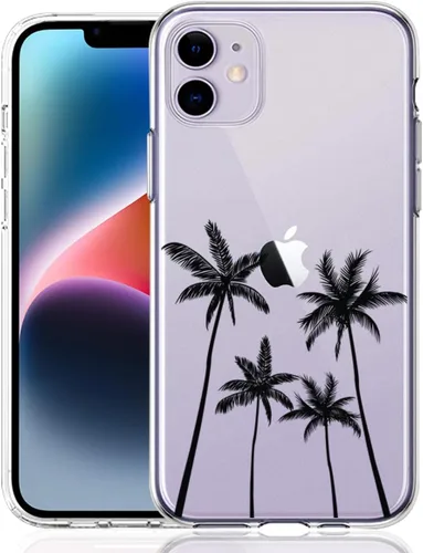 Vista 17 de Compatible con iPhone 11, funda transparente con flores florales a prueba de golpes, parte trasera dura, delgada, bonita funda transparente