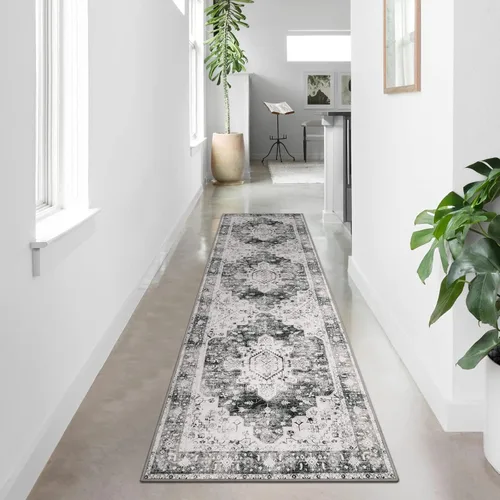Vista 12 de Moynesa Alfombra ultra fina lavable de 2 x 3 pies, alfombra pequeña de cocina para entrada, interior, antideslizante, tapete vintage para puerta