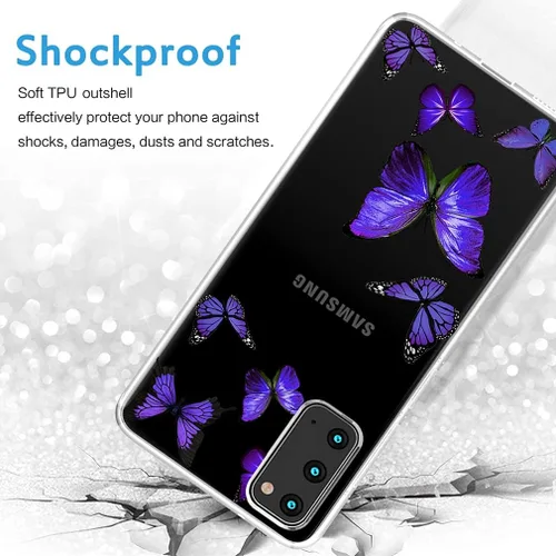 Vista 7 de Funda para Galaxy S20 FE 5G (2020), Samsung S20 FE para niñas, delgada, a prueba de golpes, patrón transparente, flexible, TPU trasero, funda