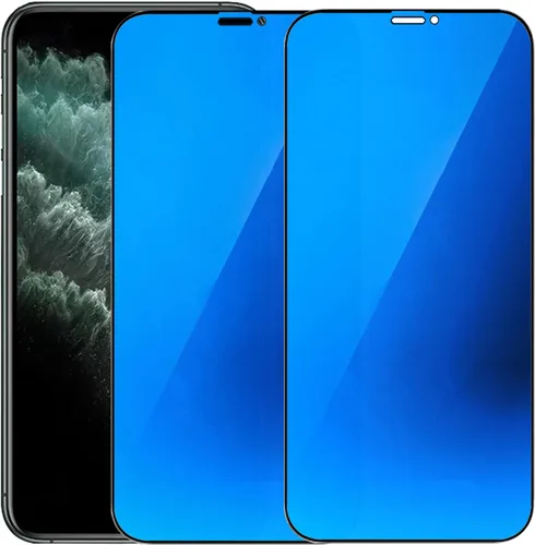 Vista 8 de Paquete de 2 vidrios templados de privacidad anti-azul para iPhone X/iPhone XS/iPhone 11 Pro Mirror Protector de pantalla anti-espía película