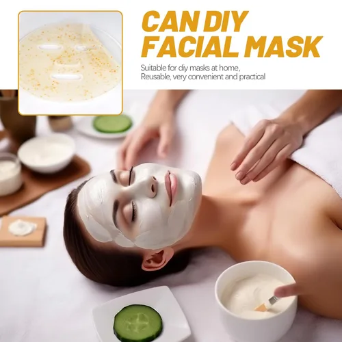 Vista 6 de LEORX Paquete de 2 bandejas de máscara de colágeno reutilizable para mascarilla facial para hacer algas marinas y barro, placa facial para salón