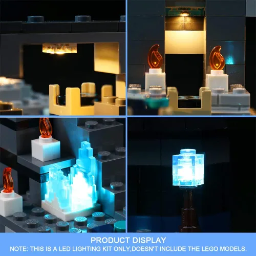 Vista 3 de VONADO Kit de luces LED compatible con Lego Minecraft The Deep Dark Battle 21246 (sin modelo), kit de iluminación de construcción compatible