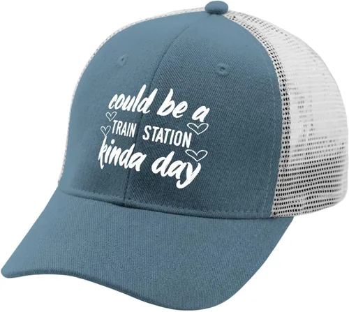 Vista 2 de Hat Could be a Train Station Kinda Day Dad Hat for Men Funny Denim Dad Hat Adjustable