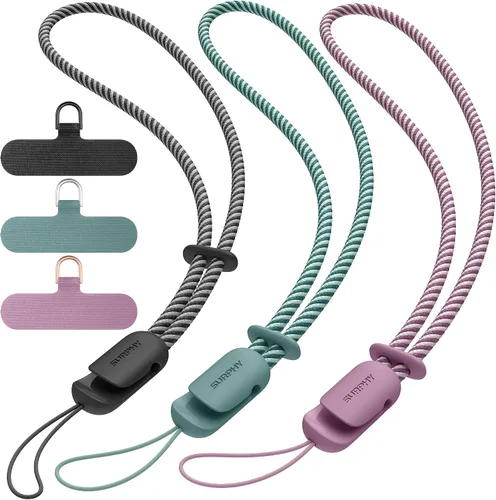 Vista 29 de SURPHY Paquete de 3 correas de muñeca para teléfono con lengüeta de sujeción para teléfono celular, correa para teléfono celular, correa para A