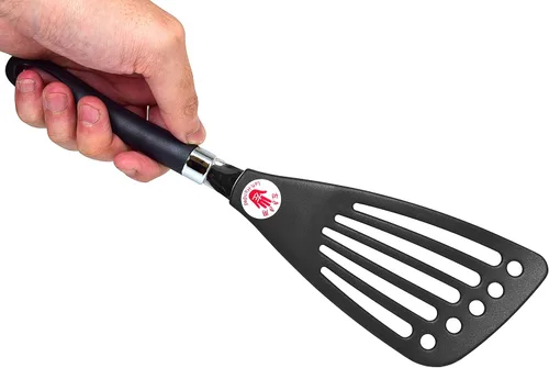 Vista 3 de Seki Japón Espátula para Zurdos Volteador de Huevos Espátula para Pescado Utensilios de Cocina - Volteador Ranurado Volteador de Huevos Utensilios