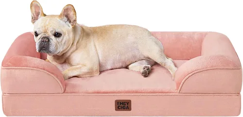 Vista 41 de EHEYCIGA – Cama ortopédica impermeable para perros pequeños, de espuma viscoelástica tipo caja de huevos, con bordes elevados y base antideslizante