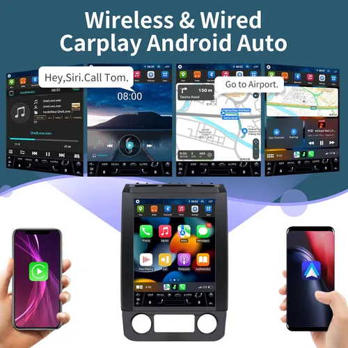 Vista 3 de Radio de coche para Ford F150 2015-2020 Actualización estéreo de 12.1 pulgadas Pantalla táctil 6+128GB Tesla Style Unidad Principal Reemplazo